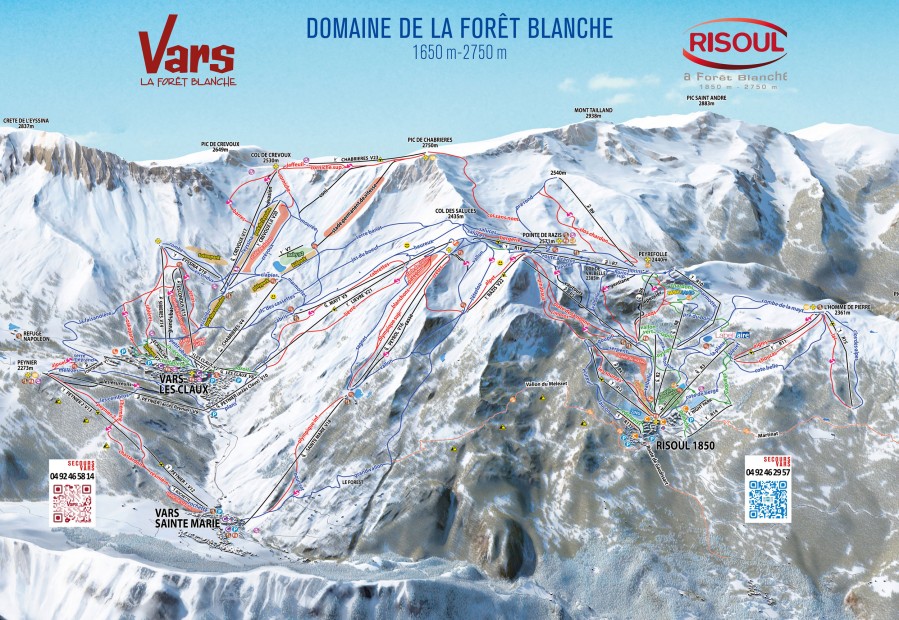 Le plan des pistes la Forêt blanche